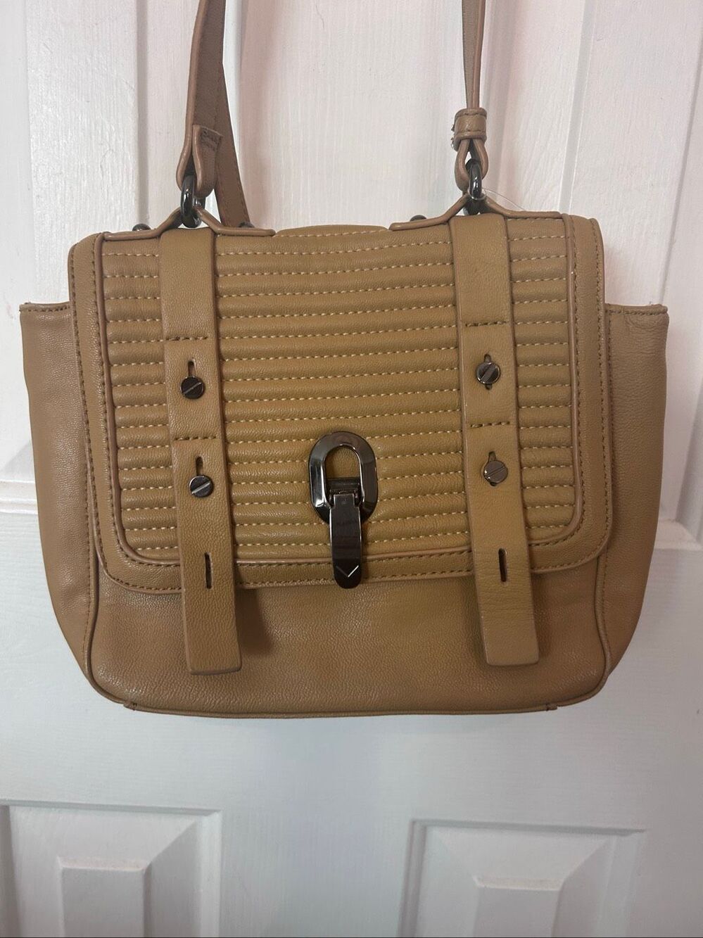Via Spiga brown/yellow crossbody bag leather classy stylish boho vintage Rare